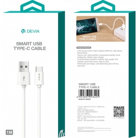 USB kaapeli Devia Smart Type-C 1.0m (valkoinen)