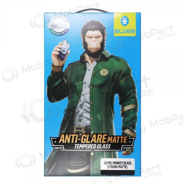 LCD apsauginis stikliukas 5D Mr. Monkey Glass (Strong Matte) Apple iPhone 13 Pro/14 musta