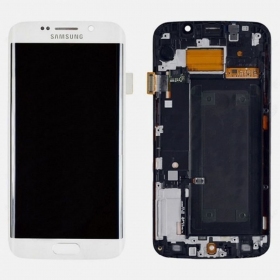 Samsung G925F Galaxy S6 Edge näyttö (valkoinen) (kehyksellä) (service pack) (alkuperäinen)