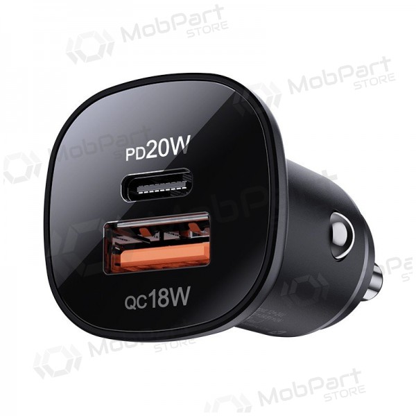 Laturi automobilinis Acefast B1 Mini 38W USB-C+USB-A musta