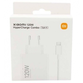 Alkuperäinen xiaomi-laturi (bhr9462eu) 120w + type-c-kaapeli valkoinen pakkauksessa.