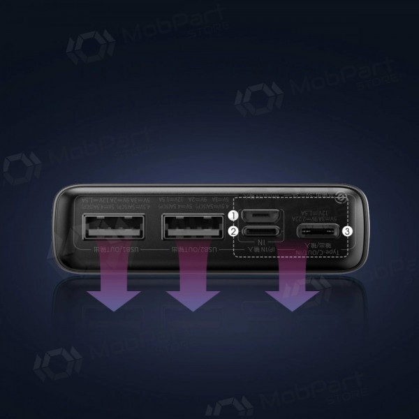 Ulkoinen paristo Power Bank Baseus Adaman 22.5W 20000mAh + Type-C 0.3m musta PPAD070101