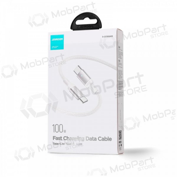 USB kaapeli Joyroom S-CC100A10 Type-C to Type-C 100W 1.2m valkoinen