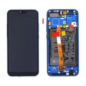 Huawei Honor 10 näyttö (sininen) (kehyksellä ja paristo) (service pack) (alkuperäinen)