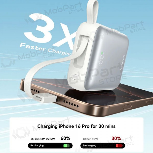 Ulkoinen paristo Power Bank Joyroom JR-PBF27 22.5W Mini 10000mAh valkoinen