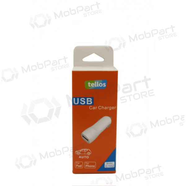 Laturi automobilinis Tellos C102 USB (1A) (valkoinen)