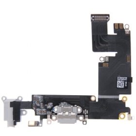 Apple iPhone 6 Plus latauspistorasian ja mikrofonin liitin (latausliitin) (šviesiai harmaa) (käytetty, alkuperäinen)