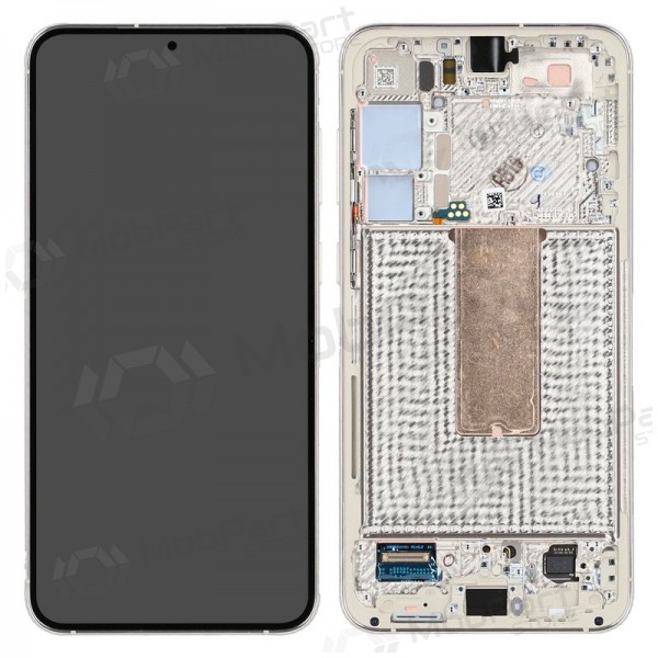 Ekranas Samsung S916 S23+ 5G su lietimui jautriu stikliuku ja rėmeliu Cream alkuperäinen (service pack)