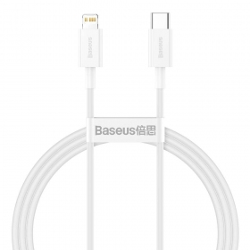 USB kaapeli Baseus Superior Type-C - Lightning PD 20W 1.0m (valkoinen) CATLYS-A02