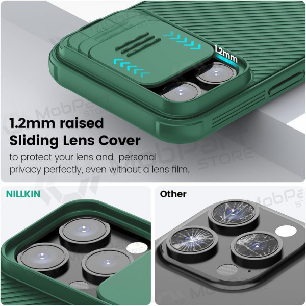 Apple iPhone 15 suojakuori „Nillkin CamShield Pro“ (vihreä) Apple iPhone 15 suojakuori „Nillkin CamShield Pro“ (vihreä)