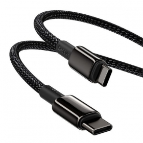 USB kaapeli Baseus Tungsten Gold Fast Data Type-C - Type-C 100W 1.0m (musta) CATWJ-01