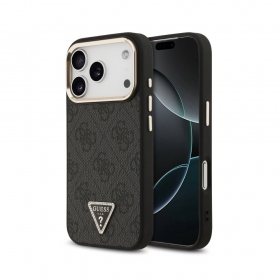 Apple iPhone 18 Pro Max kotelo - Guess PU Leather 4G Strass Triangle Logo Gold Frame MagSafe