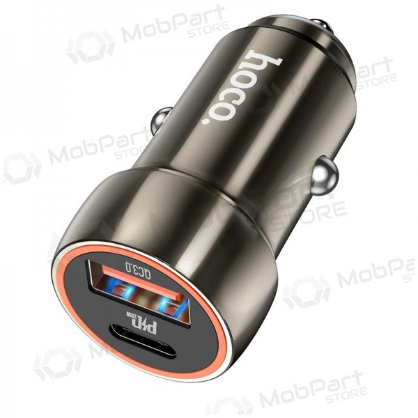 Laturi automobilinis Hoco Z46A USB-A/Type-C PD20W+QC3.0 harmaa