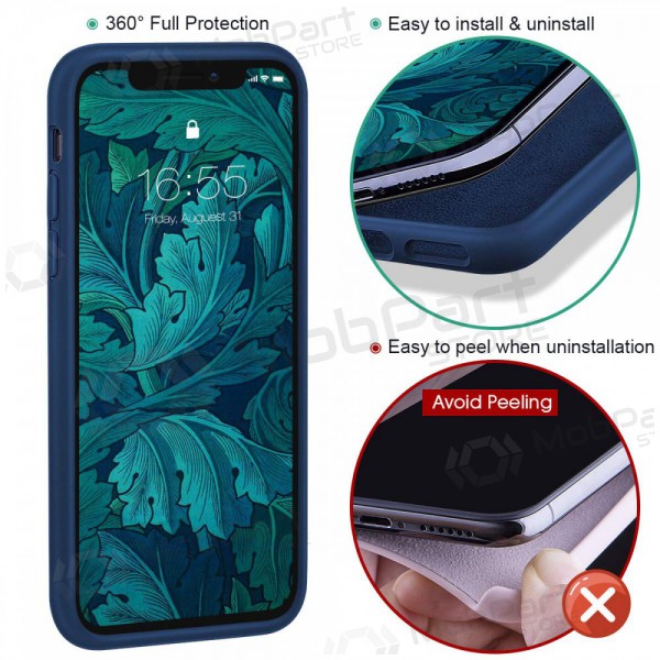 Apple iPhone 13 mini kotelo - Liquid Silicone 1.5mm (tummansininen)