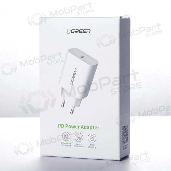Laturi buitinis Ugreen CD137 USB-C 20W 3A valkoinen