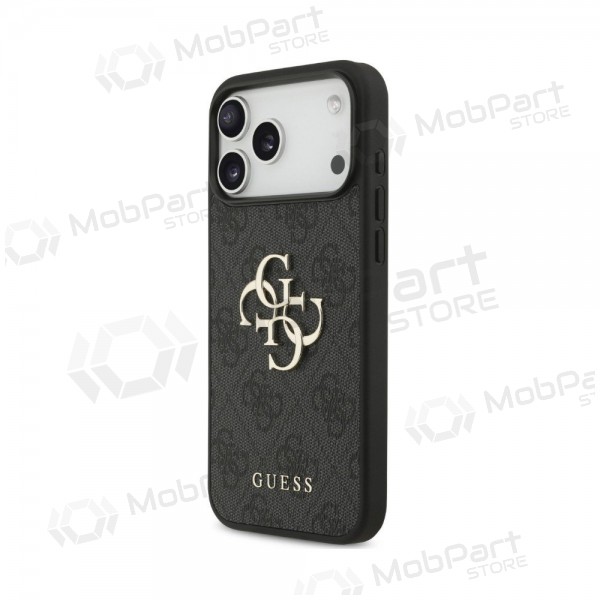 Apple iPhone 18 Pro kotelo - Guess PU 4G Metal Logo (harmaa)