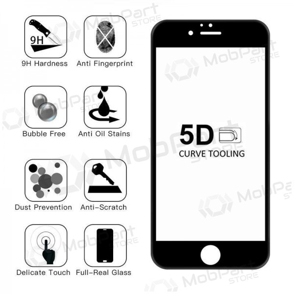 LCD apsauginis stikliukas 5D Full Glue Samsung S931 S25 musta