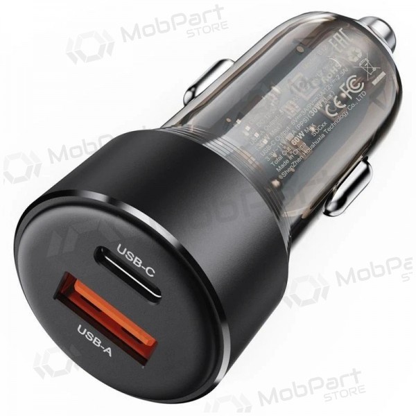 Autolaturi Acefast B12 60W USB-C/USB-A musta