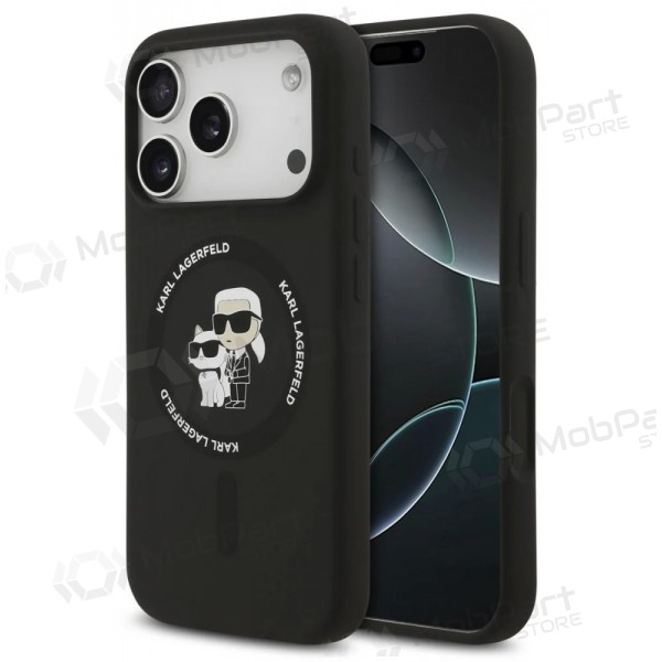 Apple iPhone 17 Pro kotelo -Karl Lagerfeld Liquid Silicone Karl and Choupette MagSafe- (musta)