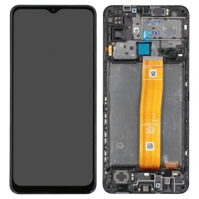 Samsung M127 Galaxy M12 2021 näyttö (musta) (kehyksellä) (service pack) (alkuperäinen)