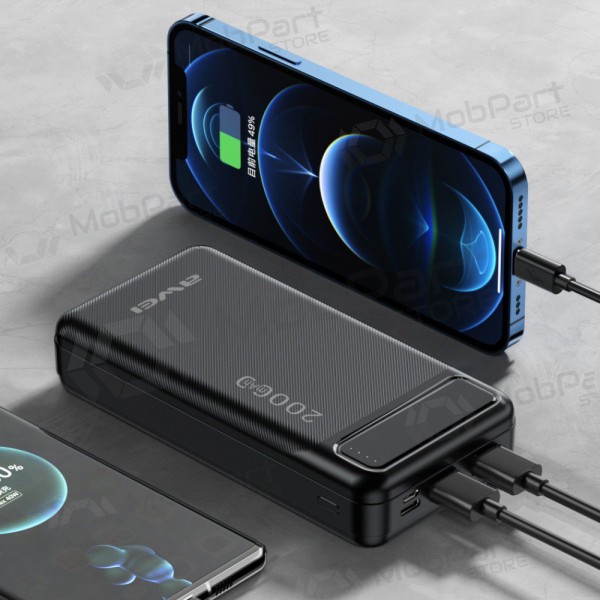 Ulkoinen paristo Power Bank Awei P6K 5V/2.1A 20000mAh musta