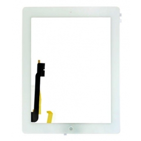 Apple iPad 3 kosketuslasi HOME-painikkeella ja pidikkeillä (valkoinen)