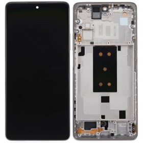 Ekranas Xiaomi 11T 5Gkanssa lietimui jautriu stikliuku ja rėmeliu Moonlight White/Silver alkuperäinen (service pack)