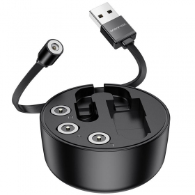 USB kaapeli Borofone BU26 3in1 microUSB-Lightning-Type-C magnetinic 1.0m (musta)