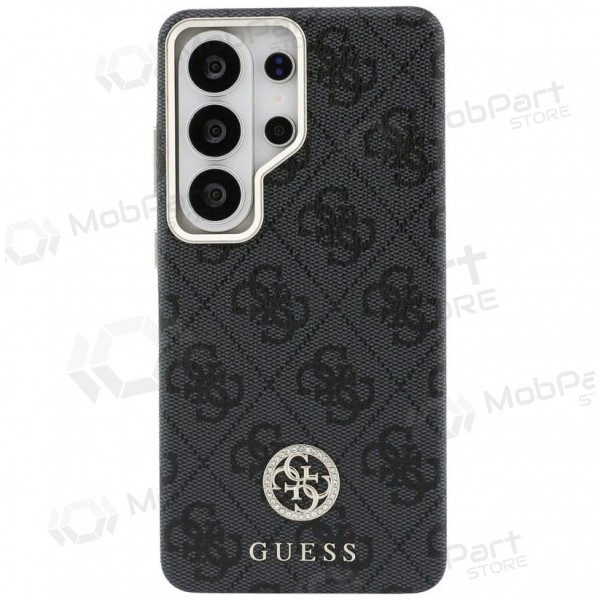 Samsung Galaxy S26 Ultra kotelo - Guess PU Leather 4G Strass Logo Gold Frame Magnetic (musta)
