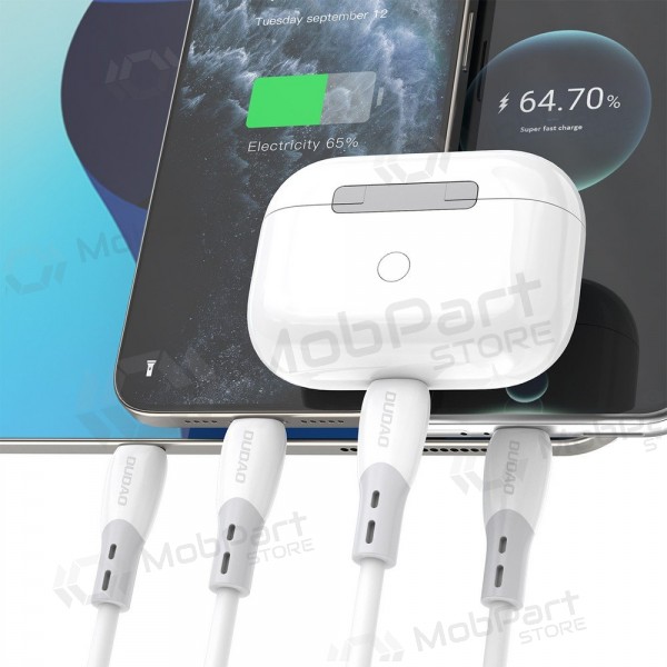 USB-C-kaapeli Dudao L25SC USB-C–USB-C 2 m 60 W valkoinen