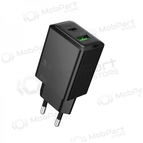 Puhelimen laturi Hoco N71 30 W GaN USB-C + USB-A musta