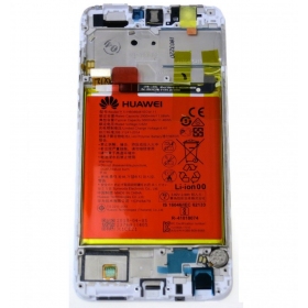 Huawei P Smart 2017 näyttö (valkoinen) (kehyksellä ja paristo) (service pack) (alkuperäinen)