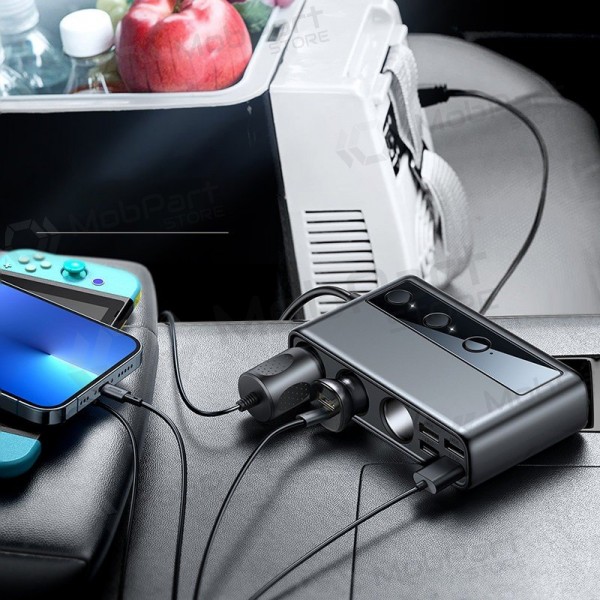 Laturi automobilinis Joyroom 9in1 154W 3x12V, PD USB Type-C, QC3.0 USB-A, 4xUSB-A JR-CL06