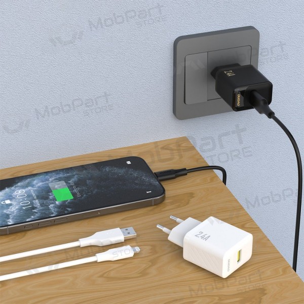Puhelinlaturi Dudao A23L 12 W USB-A ja USB-A–Lightning-kaapeli 1 m musta