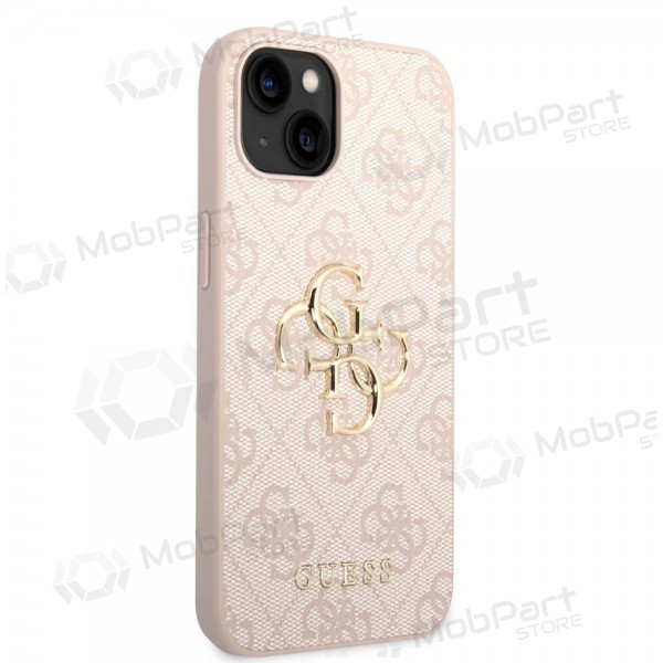 Apple iPhone 14 kotelo - Guess PU 4G Metal Logo (vaaleanpunainen)
