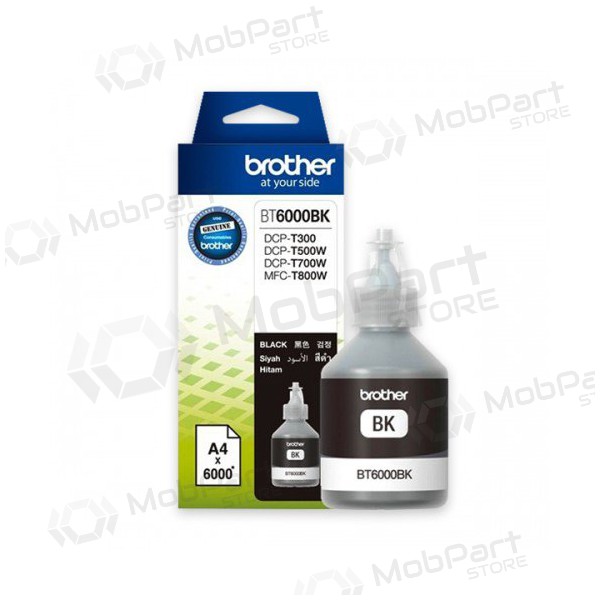 Brother DCP-T300/ T500W/ T700W (BT6000BK), musta kasetti mustesuihkutulostimille, 6000 sivut.
