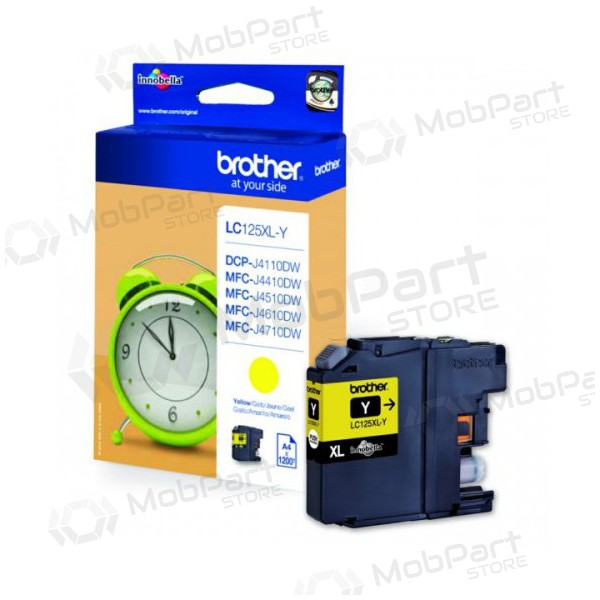 Brother LC 125XL - LC125XLY, keltainen mustekasetti mustesuihkutulostimille