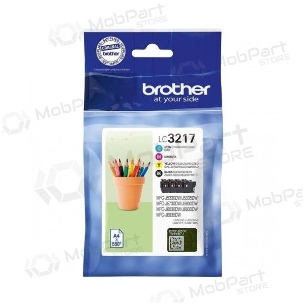 Brother LC3217 (LC3217VALDR) mustekasettisarja, musta, syaani, magenta, keltainen