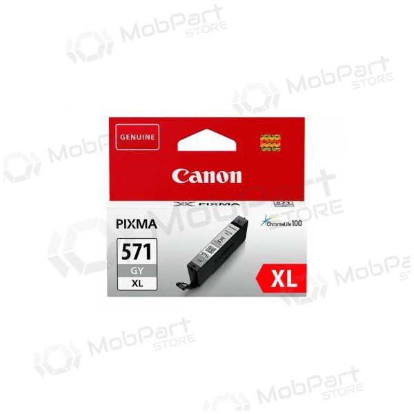 Canon CLI-571XLGY (0335C001), harmaa kasetti mustesuihkutulostimille, 289 sivut.