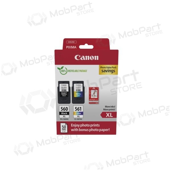 Canon CRG PG-560XL/CL-561XL (3712C008) Mustekasettisarja, BK/CMY