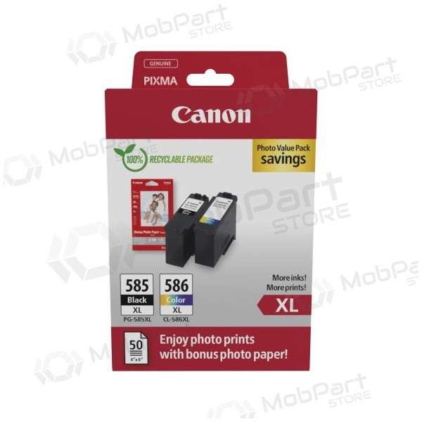 Canon PG-585XL/CL-586XL (6204C005) Valokuvapakkaus Mustekasettisarja, BK/CMY