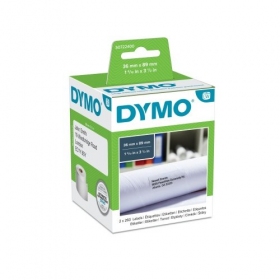 Dymo 99012 (S0722400) tarrat 36 x 89 mm, 2 rullaa x 260 tarraa, valkoinen