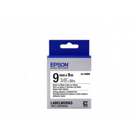 Epson tarrakasetti lk-3wbw vahvasti tarttuva musta valkoisella 9mm (9m)