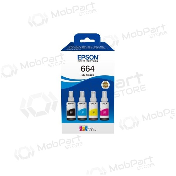 Epson 664 EcoTank (C13T66464A) Mustepullojen sarja, CMYK
