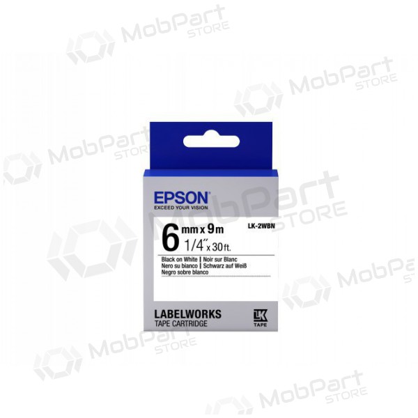 Epson tarrakasetti LK-2WBN vakioliima musta valkoisella 6mm (9m)