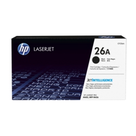 - HP No.26A (CF226A), musta lasertulostinkasetti, 3100 sivua.