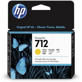 HP No.712 (3ED69A), keltainen kasetti Rašaliniams spausdintuvams, 29ml.