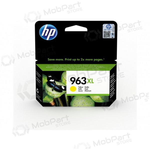 HP (- 3JA29AE, 963XL), keltain mustekasetti mustesuihkutulostimille, 1600 sivua.