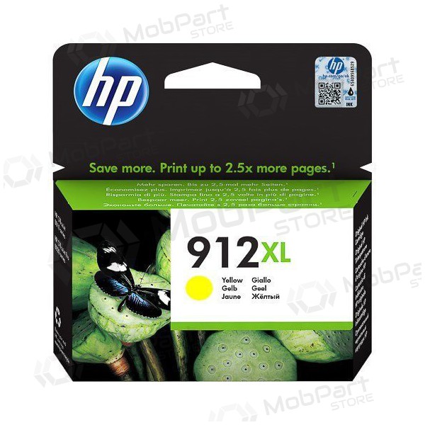 HP (3YL83AE, 912XL), keltain mustekasetti mustesuihkutulostimille, 825 sivua.