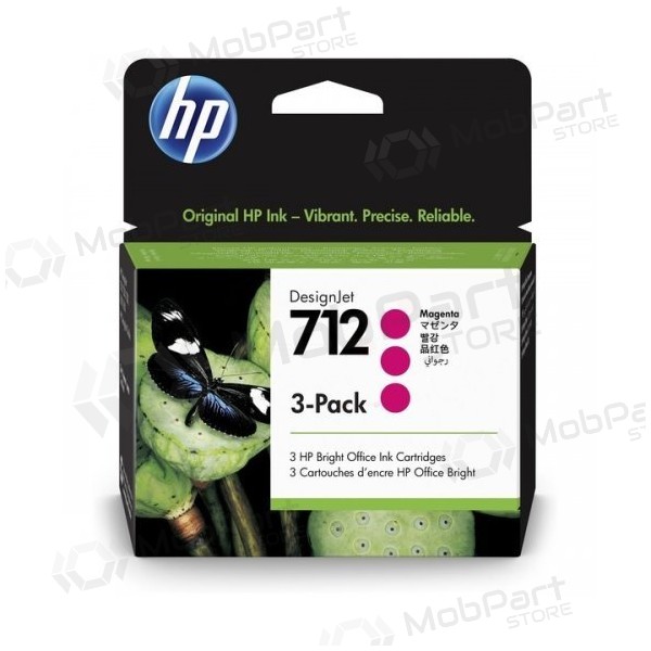 HP 712 (3ED78A) mustekasetti, purppura (SPEC)